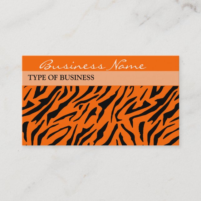 Tiger Print Business Card Template (Front)