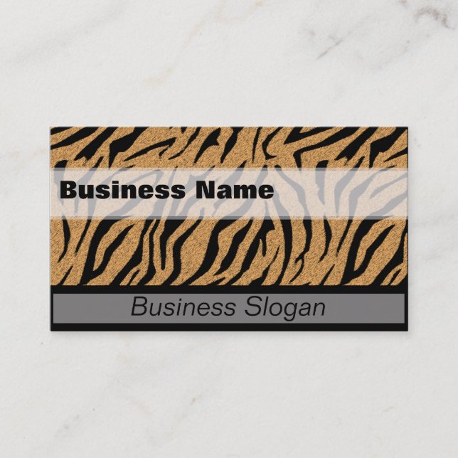 Tiger Print  Business Card Template (Front)
