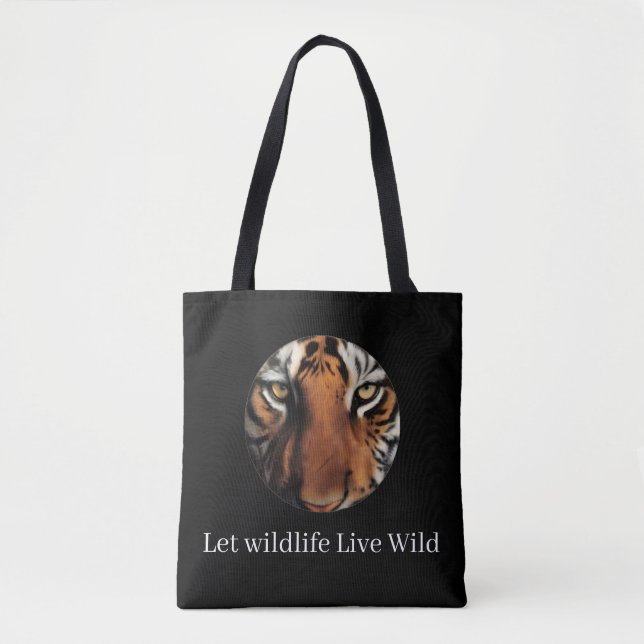 | Tiger Print Eco-Friendly Canvas Bag (Front)