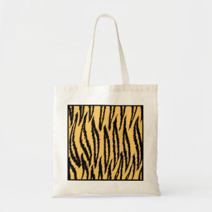 Tiger Print. Orange and Black Pattern. Tote Bag
