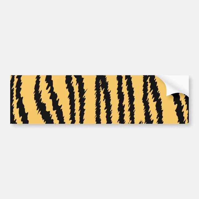 Tiger Print Pattern. Orange and Black. Bumper Sticker (Front)