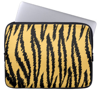 Tiger Print Pattern. Orange and Black. Laptop Sleeve