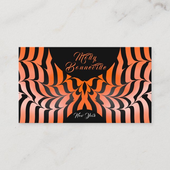 Tiger Print Stripes Stylish Boutique Business Card (Front)