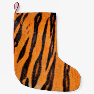 Tiger print texture small christmas stocking