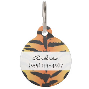 Tiger Print, Tiger Stripes, Animal Print, Jungle Pet Tag