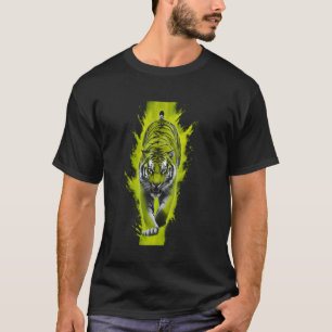 Tiger Prowling Jungle Cat Big Cat Lover Graphic De T-Shirt