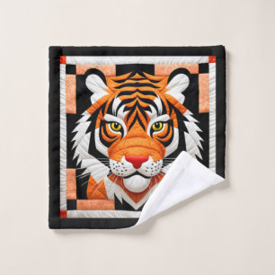 Tiger Quilt Washcloth Wash Cloth