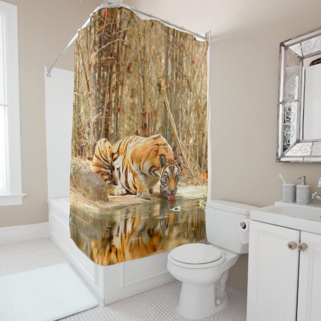 Tiger Reflection  Shower Curtain (In Situ)