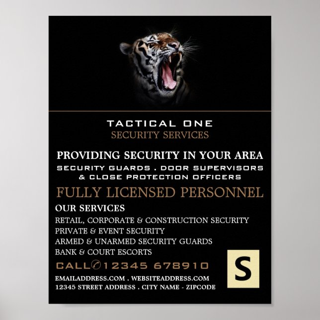 Tiger Roar, Security Personnel Advertising Poster (Front)