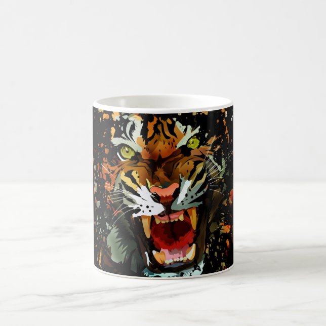 Tiger Roar - Splatter Coffee Mug (Center)