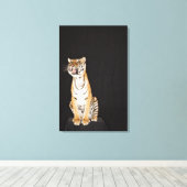 Tiger roaring canvas print (Insitu(Wood Floor))