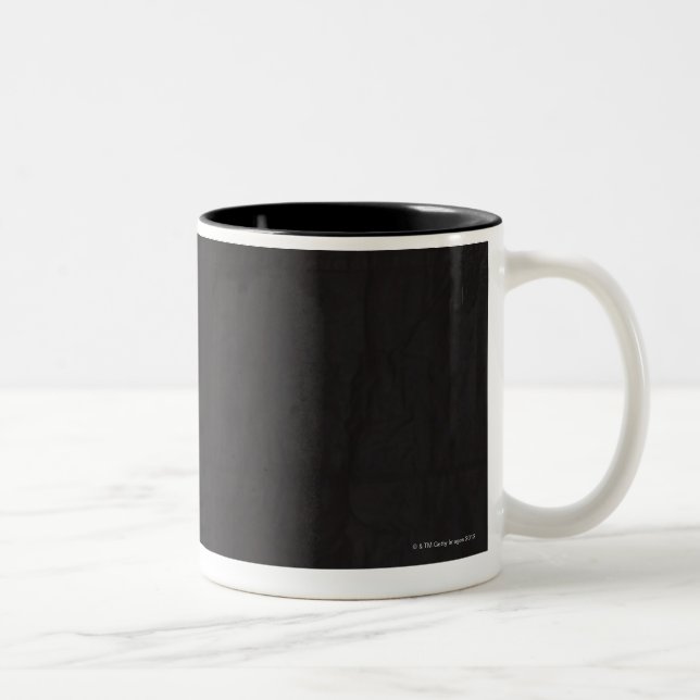 Tiger roaring Two-Tone coffee mug (Right)