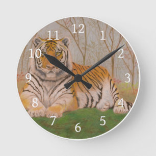 Tiger Round Clock
