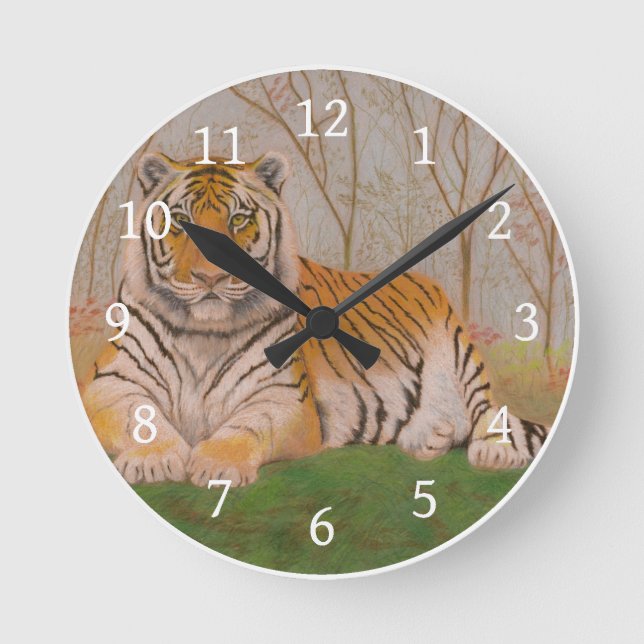 Tiger Round Clock (Front)