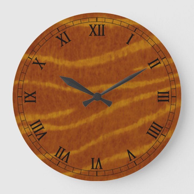Tiger Round Roman Numerals Clock (Front)