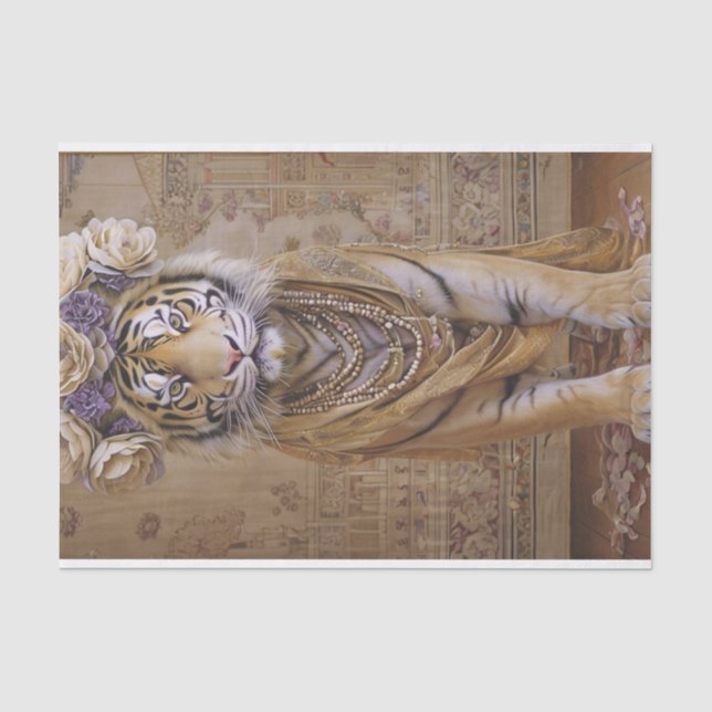 Tiger’s Floral Majesty Tissue Paper (Front)