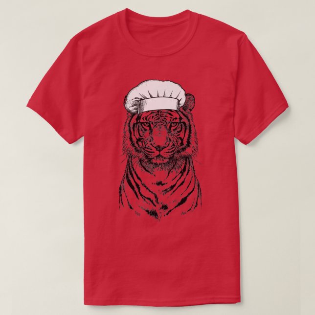 Tiger Safari Animal Chef Funny Cooking Cook Wildli T-Shirt (Design Front)