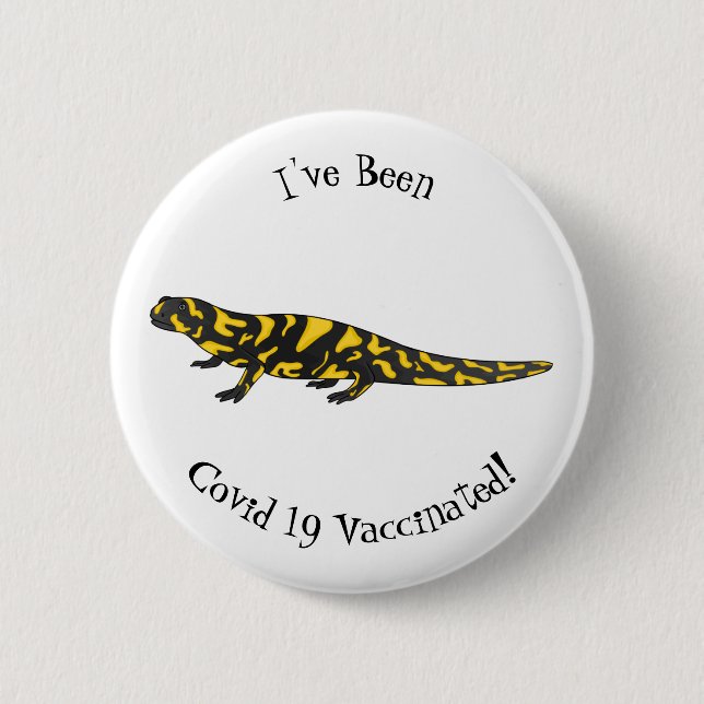 Tiger salamander cartoon illustration  6 cm round badge (Front)