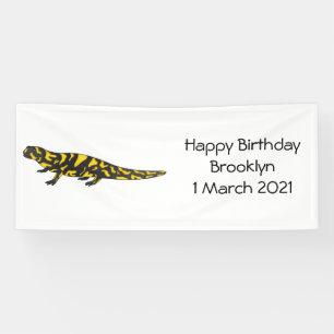Tiger salamander cartoon illustration  banner
