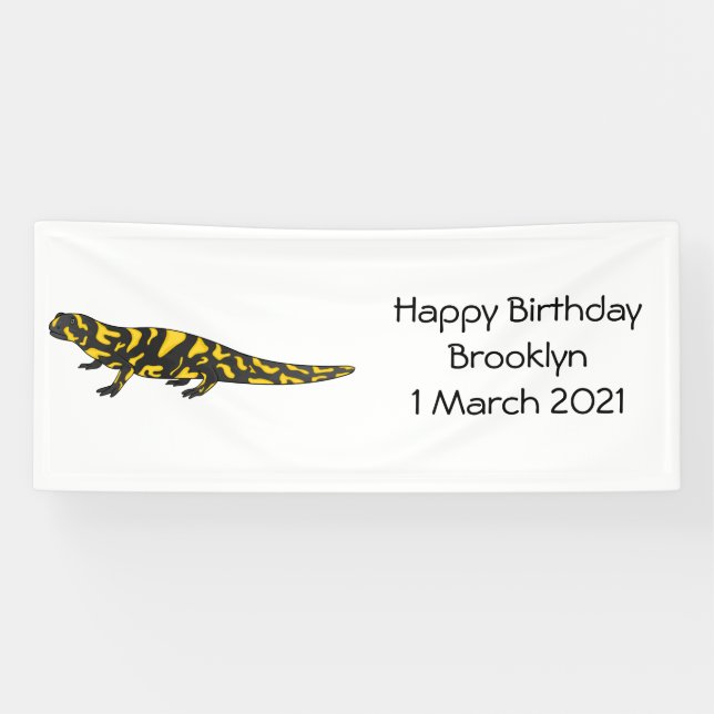 Tiger salamander cartoon illustration  banner (Horizontal)