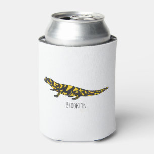 Tiger salamander cartoon illustration  can cooler