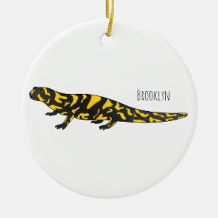 Tiger salamander cartoon illustration ceramic tree decoration