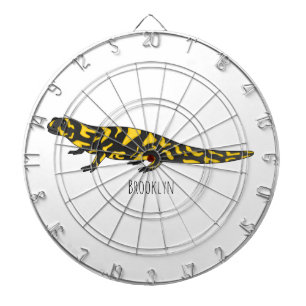 Tiger salamander cartoon illustration dartboard