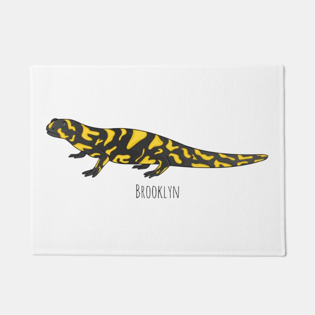 Tiger salamander cartoon illustration  doormat (Front)