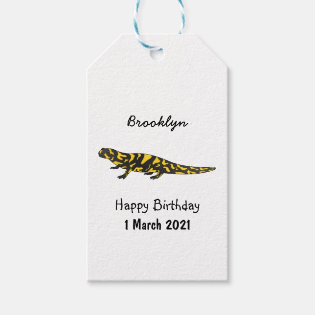 Tiger salamander cartoon illustration  gift tags (Front)