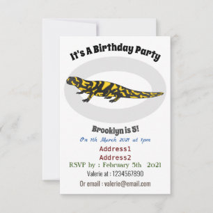 Tiger salamander cartoon illustration  invitation