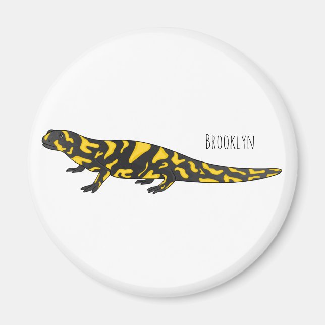 Tiger salamander cartoon illustration  magnet (Front)