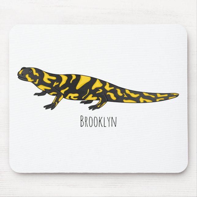 Tiger salamander cartoon illustration mouse mat (Front)