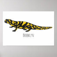Tiger salamander cartoon illustration