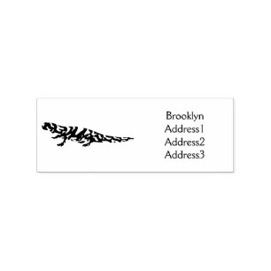 Tiger salamander cartoon illustration rubber stamp