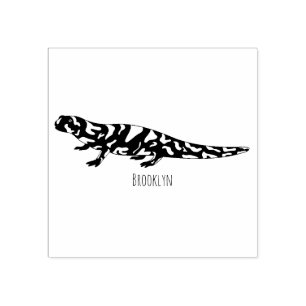 Tiger salamander cartoon illustration rubber stamp