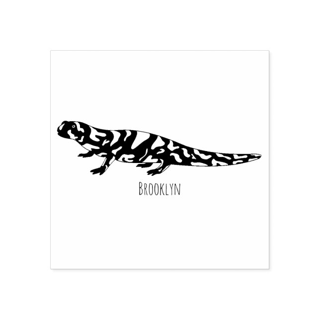 Tiger salamander cartoon illustration  rubber stamp (Imprint)