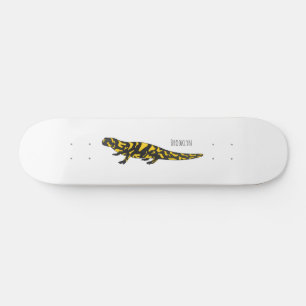 Tiger salamander cartoon illustration skateboard