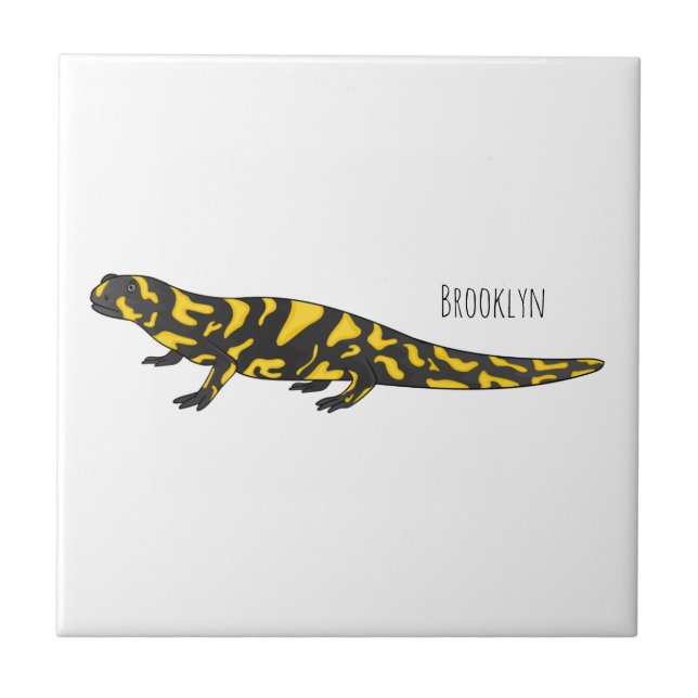 Tiger salamander cartoon illustration  tile (Front)