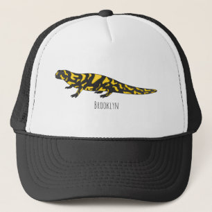 Tiger salamander cartoon illustration trucker hat