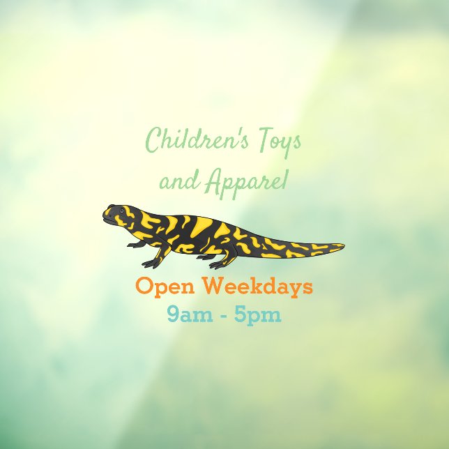Tiger salamander cartoon illustration  window cling (Sheet 3)