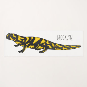 Tiger salamander cartoon illustration yoga mat