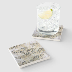 Tiger Savanna Animal Painting Print  Stone Coaster