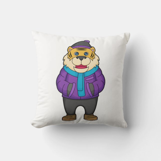 Tiger Scarf Beanie Cushion (Front)