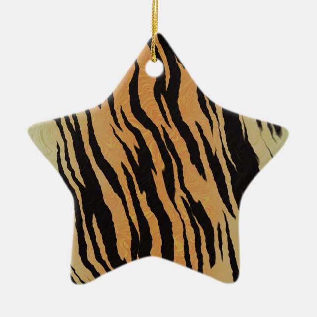 Tiger seamless pattern texture background ceramic tree decoration (Front)