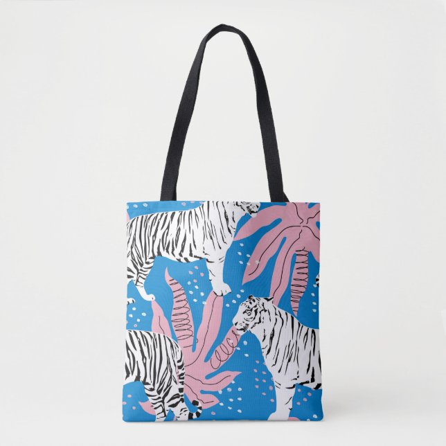 Tiger seamless pattern,wild animal background,tren tote bag (Front)