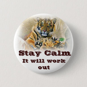 Tiger,Seeking_ 6 Cm Round Badge