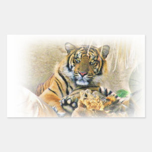 Tiger,Seeking_ Rectangular Sticker
