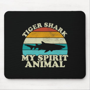 Tiger Shark My Spirit Animal - Vintage Fish Fishin Mouse Mat