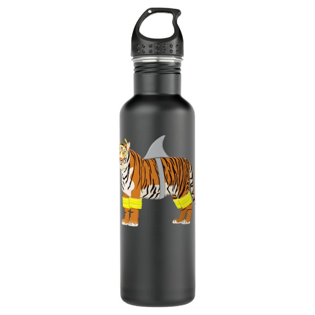 Tiger Shark Tiger Dresses Like Shark Funny Animal  710 Ml Water Bottle (Front)