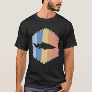 Tiger Shark with Retro Colours in a Hexagon T-Shirt